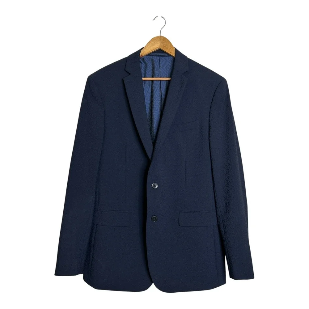 Versace Collection Navy Textured Blazer Sport Coat Jacket IT 52 US 42